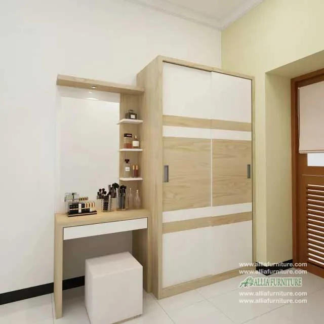 lemari baju plus meja rias minimalis eco