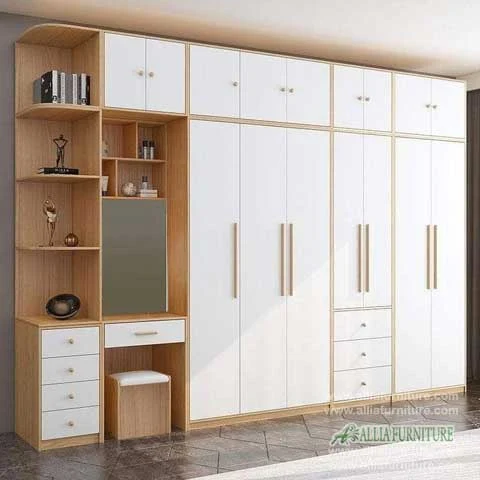 lemari pakaian plus meja rias minimalis model royal